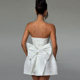 Elvianne | Off-Shoulder Mini Cocktail Dress with Bow Accent