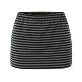 Lydia | Striped Knit Cropped Top & Mini Skirt Set