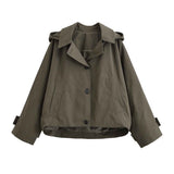 Elowen | Women’s Cropped Windbreaker Jacket with Hood