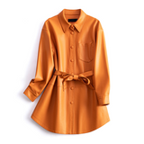 Rosalie | Valerina Women's Leather Shirt Coat