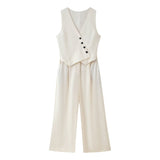 Arabella | Coordinated Tailored Vest and Wide-Leg Trouser Set