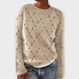 Harriet | Women's Antler Design Round Neck Pullover