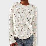 Harriet | Women's Antler Design Round Neck Pullover