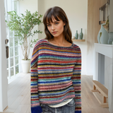 Nathan | Women's Striped Boat Neck Pullover with Relaxed Fit