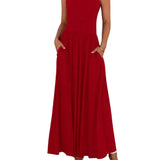 Imogen | Women's Sleeveless Pleated Maxi Dress