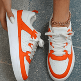 Clementine | Women's Orthopaedic Trainers with Colour Panel Design