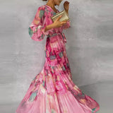 Esther | Elegant floral maxi dress with flowing silhouette
