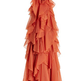 Vera | Layered Ruffle Maxi Dress with Floral Detail