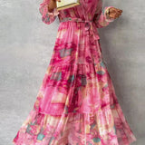 Esther | Elegant floral maxi dress with flowing silhouette