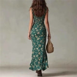 Maeve | Floral Maxi Dress with Ruffled Split
