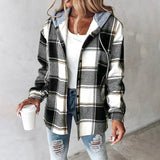 Elsie | Hooded Checkered Jacket