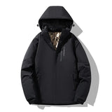 Women's Winter Colour-Block Ski Jacket with Hood – Warm Padded Snow Jacket