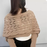Women's Winter Knitted Shoulder Wrap – Warm Cropped Shrug Scarf