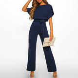 Sophiea | Women's Belted Jumpsuit with Flattering Fit