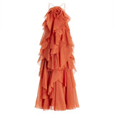 Vera | Layered Ruffle Maxi Dress with Floral Detail