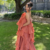 Vera | Layered Ruffle Maxi Dress with Floral Detail