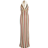 Zalivra | Boho maxi dress with retro wave pattern