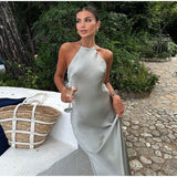 Seraphina | Sleeveless Maxi Dress with Open Back Detail