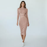 Evadelle | Women’s Midi Dress with Elegant Collar and Premium Finish