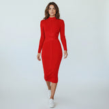 Evadelle | Women’s Midi Dress with Elegant Collar and Premium Finish
