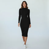 Evadelle | Women’s Midi Dress with Elegant Collar and Premium Finish