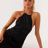 Lydia | Halter neck maxi dress with a fluid elegant drape