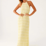 Lydia | Halter neck maxi dress with a fluid elegant drape
