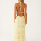 Lydia | Halter neck maxi dress with a fluid elegant drape