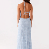Lydia | Halter neck maxi dress with a fluid elegant drape