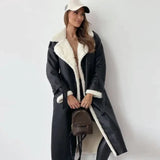 Luna | Long Classic Coat with Fleece Lining and Teddy Collar