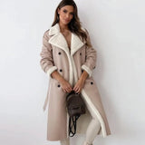 Luna | Long Classic Coat with Fleece Lining and Teddy Collar