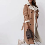 Luna | Long Classic Coat with Fleece Lining and Teddy Collar