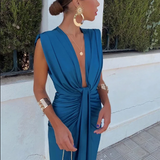 Rowan | Elegant Soft Pleated Midi Dress