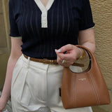 Francis | Contrast Collar Knit Polo Top For Woman