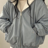 Women's Sherpa-Lined Winter Jacket – Oversized Borg Lined Zip Jacket
