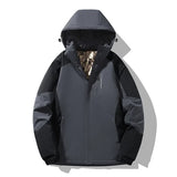 Women's Winter Colour-Block Ski Jacket with Hood – Warm Padded Snow Jacket