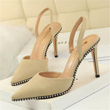 Penelope | Elegant Crystal Heel Mules