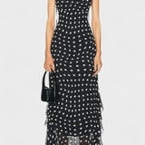 Elyndra | Women's Polka Dot Chiffon Dress with Adjustable Straps