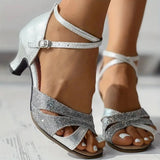 Seraphine | Suede-Sole Latin Dance Shoes with Elegant Heel