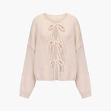 Mabel | Soft Knit Cardigan with Bow Fastenings