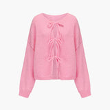 Mabel | Soft Knit Cardigan with Bow Fastenings