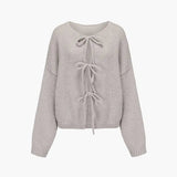 Mabel | Soft Knit Cardigan with Bow Fastenings