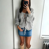 Mabel | Soft Knit Cardigan with Bow Fastenings