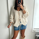 Mabel | Soft Knit Cardigan with Bow Fastenings