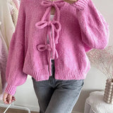 Mabel | Soft Knit Cardigan with Bow Fastenings