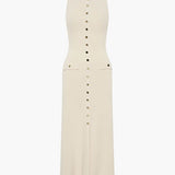 Olivia | Button-Detail Maxi Dress with Elegant Sleeveless Fit