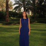 Olivia | Button-Detail Maxi Dress with Elegant Sleeveless Fit