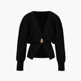 Chloe | Knitted Cardigan with Statement Button