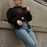 Chloe | Knitted Cardigan with Statement Button