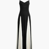 Clara | Black and White Contrast Maxi Dress